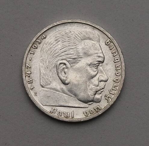 5 Marka 1936 E - Paul von Hindenburg - Krásná a vzácná!