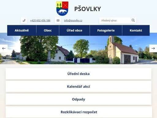 obec pšovlky, pšovlky, obecní úřad, úřední deska