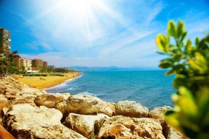 Torremolinos panoramatický pohled, costa del sol. malaga, Španělsko — Stock obrázek