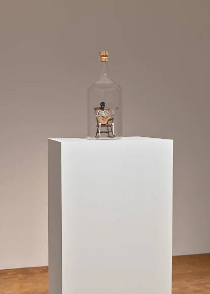 Installation view with Maurizio Cattelan, DEAF (2025). Artwork © Maurizio Cattelan. Photo: Prudence Cuming Associates Ltd