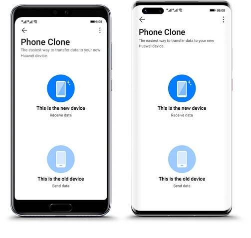 Phone Clone select old and new devices