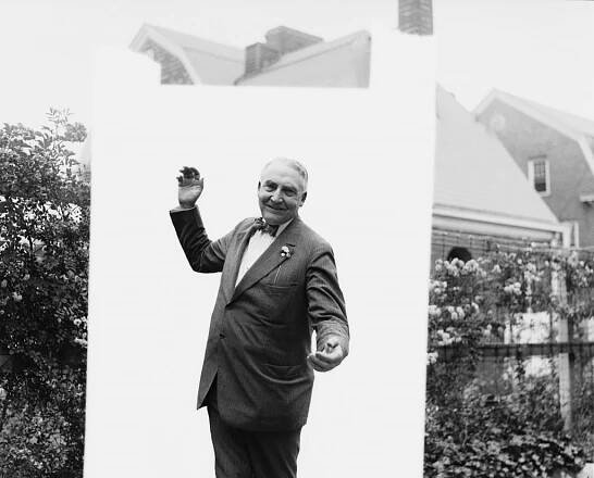 Warren Harding with background added
