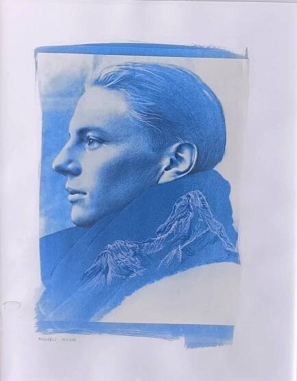 Andrew 'Sandy' Irvine Cyanotype/Drawing