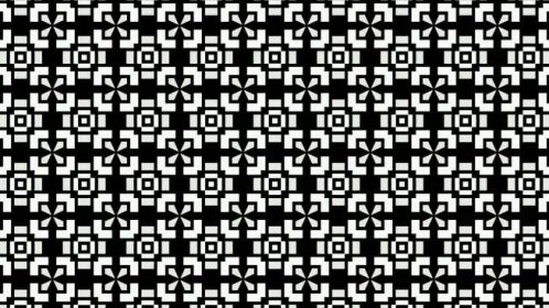 Premium stock video - Black and white tile pattern geometric style made on a black background sideward animation - graphic