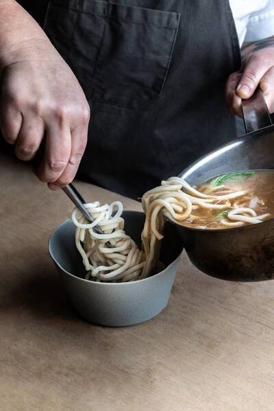 Chicken Udon with Sake Kasu Broth - Artisan Sakemaker