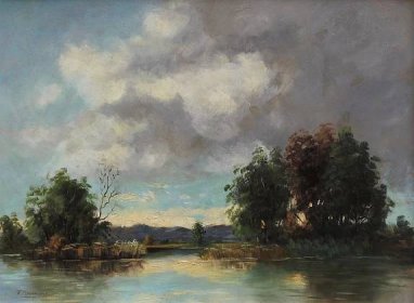 Obrazy v aukci | Krajina s řekou
