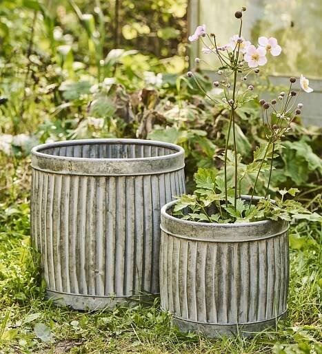 Plechový obal na květiny Urban Garden Grooves