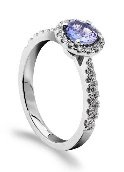 Prsten LOEE Palette Diamonds z bílého zlata s diamanty a tanzanitem R1W0146B..TA | LOEE