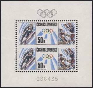 Olympijské hry 1988 - aršíky - Skok na lyžích a hokej