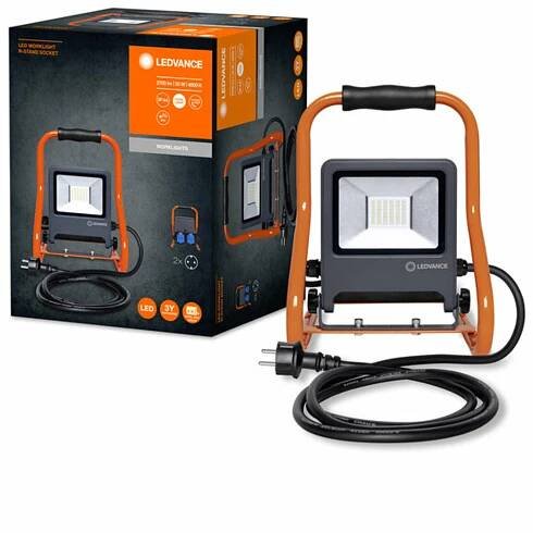 Halogenový LED reflektor 30W 2xPracovní zásuvka Přenosný pracovní reflektor LEDVANCE