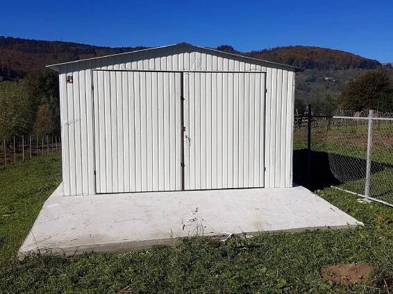 Plechová garáž 4x6m - bílá 2