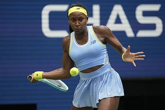 Americká tenistka Coco Gauffová v akci na US Open.