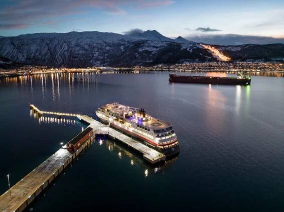 Hurtigruten cruise ship in Narvik port