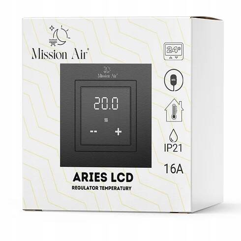 REGULÁTOR TEPLOTY pokojový termostat DVA SENZORY ovladač 16A LCD Kód výrobce Pokojowy regulator temp ARIES LCD black
