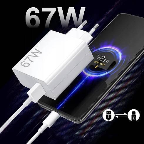 RYCHLÁ SÍŤOVÁ NABÍJEČKA 67W PRO Xiaomi 14T 13T 12S +1M USB-A TYPU C KABEL Značka žádná značka