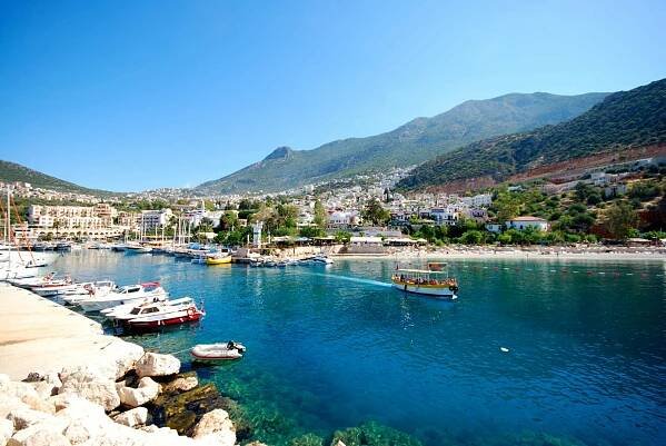 Kalkan beach and harbour