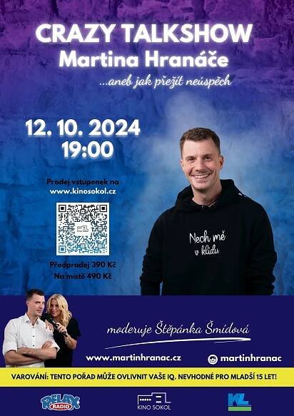 Zbývá posledních pár vstupenek na Martina Hranáče v Kině Sokol na Kladně - Kladenské listy
