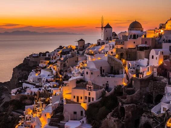 Moderní fototapeta - Santorini - 360x270 cm