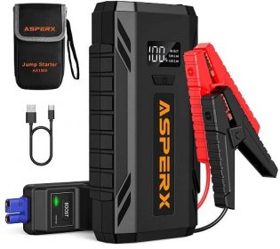 ASPERX Pomocný startovací zdroj s powerbankou 1500A, 12 V - zvětšit obrázek