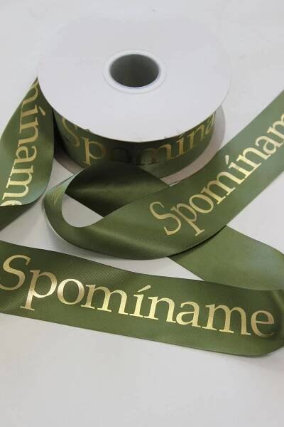 Zelená stuha Spomíname 5cm 50m