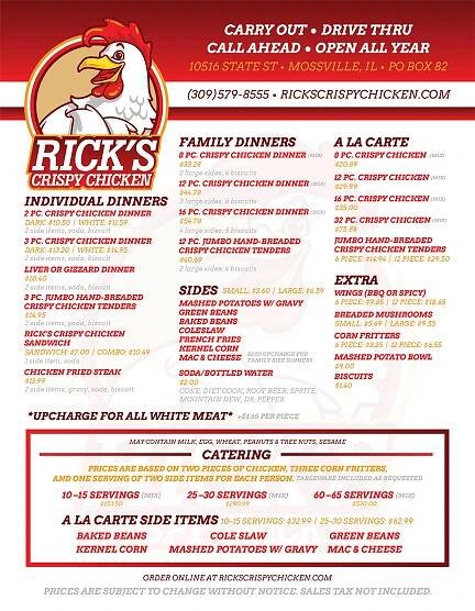 Menu – Rick's Crispy Chicken
