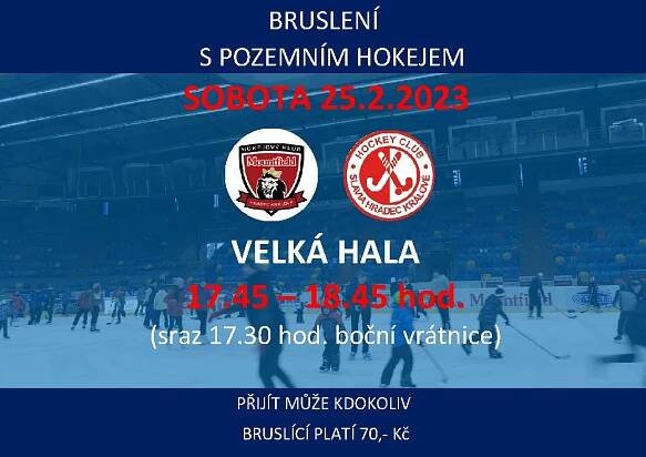 Bruslení s pozemním hokejem 25.2.2023 - HC Slavia Hradec Králové