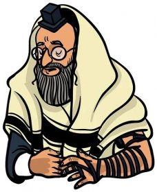 Židovský muž, modlit se a oblékla tfilin — Ilustrace