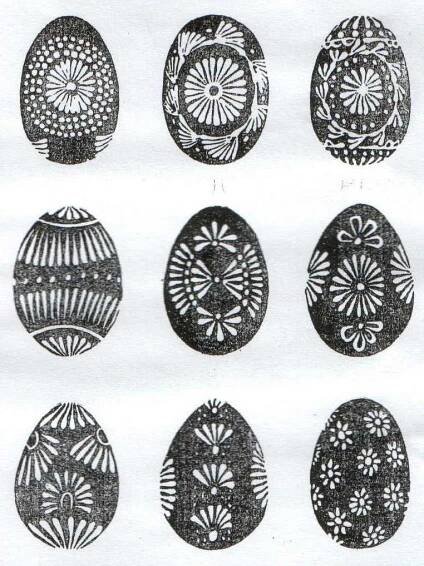 an image of easter eggs drawn in black and white