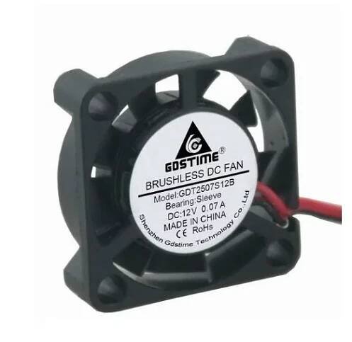 Ventilátor 25x25x7mm, 12V DC, XH2.54