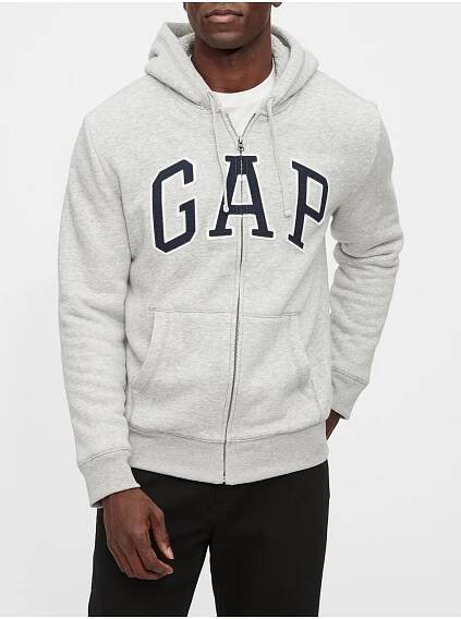 Mikina GAP logo na zip sherpa