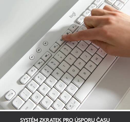 Logitech K650/Bezdrátová USB + Bluetooth/CZ-SK layout/Šedá | Patro.cz