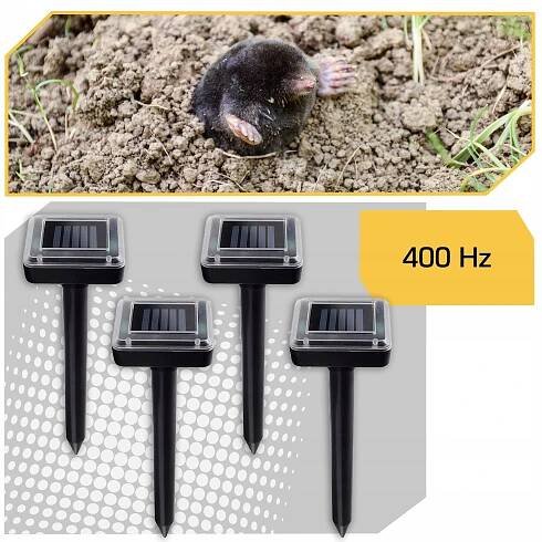 4x SILNÝ SOLÁRNÍ ODPUZOVAČ KRTKŮ NORNIC HLODAVCI NA KRTKY NORNICE MYŠI za 290.00CZK - Allegro