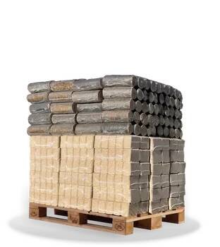 Tuhé palivo OK Paliva Dřevěné brikety RUF Hard mix 540 kg + Hard válec 400 kg
