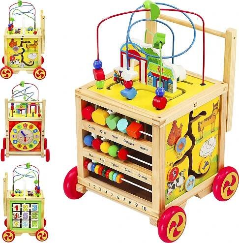 Baby Walker Push Baby od 12 M Toddler Transport Cart Wood 22606