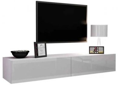 Televizní stolek ASHTON 180 - lesklý bílý