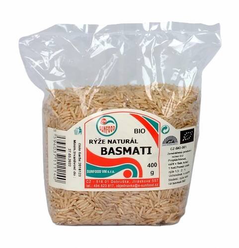 Rýže Basmati celozrnná BIO 400g