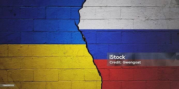 Ukrajina vs Rusko - Bez autorských poplatků Ukrajina Stock fotka