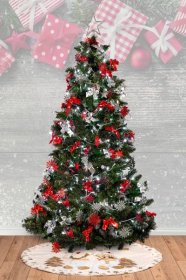 Vánoční podložka pod stromeček - 100 cm - ecru bílá