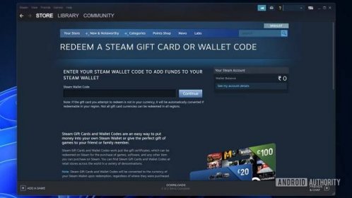 Steam Games redeem gift card