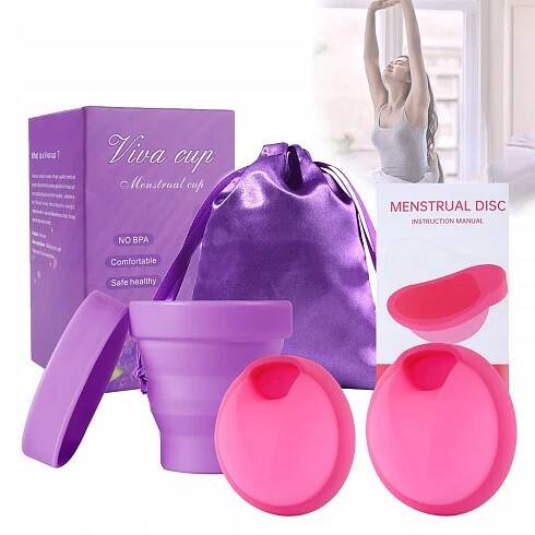 Menstruační hrníček/disk z lékařského silikonu růží [S+L]
