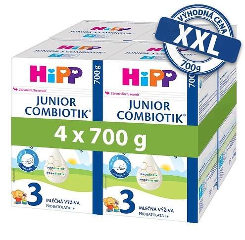 HiPP Batolecí mléko 3 Junior Combiotik® pro děti od jednoho roku 4 x 700 g od 1 796 Kč - NajduZboží.cz