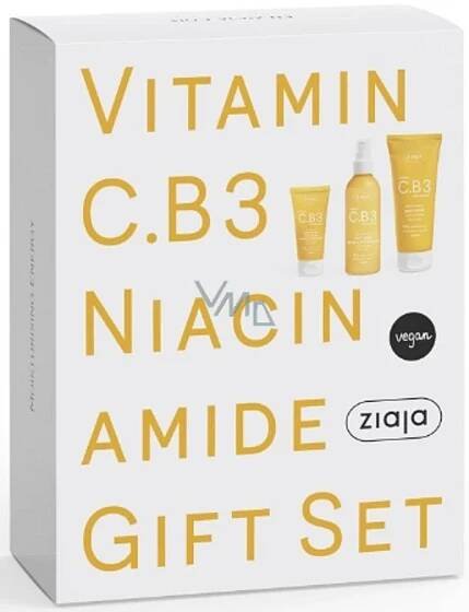 Ziaja Vitamin C.B3 Niacinamide ranní pleťový krém 50 ml + tělový balzám 200 ml + pleťový tonik sprej 190 ml, kosmetická