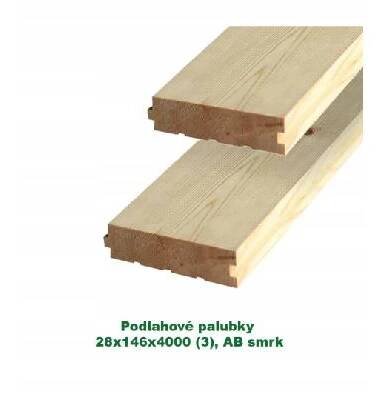 Podlahové palubky 28x146x4000 (3)-AB, smrk