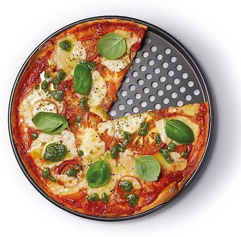 Plech na pizzu MasterClass 32 cm nepřilnavý děrovaný - KitchenStyle
