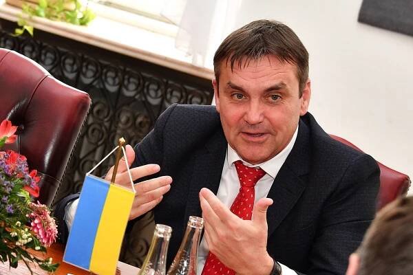 Přijetí velvyslance Ukrajiny v ČR Jevhena Perebyjnise