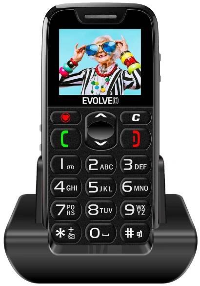 EVOLVEO EasyPhone, mobilní telefon pro seniory s nabíjecím stojánkem, černý | Abacus Electric, s.r.o.