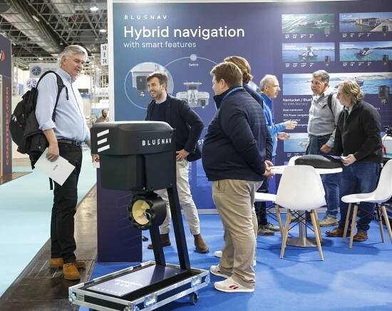 BlueNav debuted the Smart Hybrid Boating Solution and an 8-kW BlueSpin outboard at the 2024 Düsseldorf boat show this month
