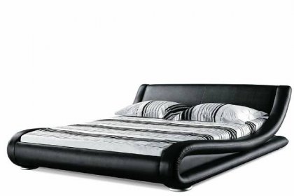 Manželská postel 180 cm AVENUE (s roštem) (černá)