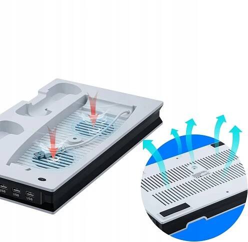 CHLADICÍ STANICE PRO PS5, NABÍJECÍ PODLOŽKA, BÍLÁ za 708.00CZK - Allegro
