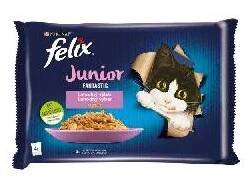 Felix Fantastic Junior kuře a losos v želé 4 x 85 g